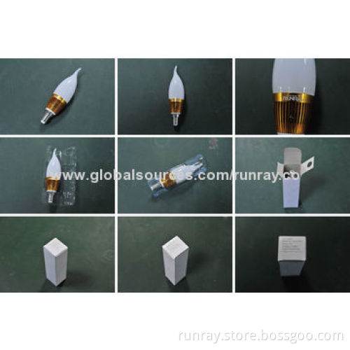 3W E14 LED Bulb, 85-265V AC or 12V DC, Aluminum Material, Easy Installation, Good Heat-sink, CE/RoHSNew